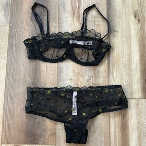 Victoria’s Secret star bra and panty set small 34B